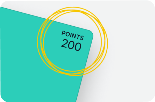 Image of the corner of a loyalty card highlighting the points